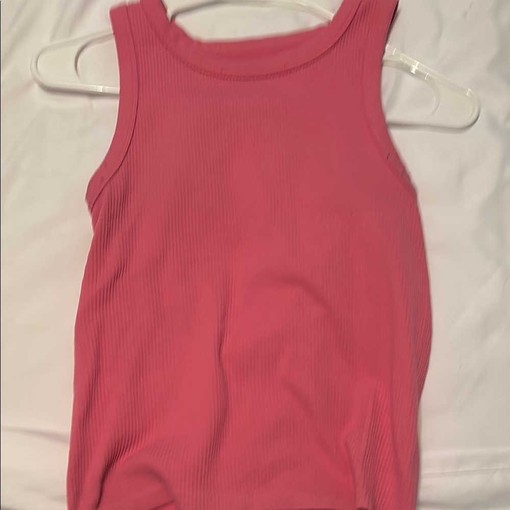 Pink Ribbed Tank Top